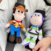 Resim 2 Adet Disney Toy Story Buzz Lightyear & Woody Karakterli Emniyet Kemeri Omuz Koruyucu, Sevimli Peluş Emniyet Kemeri Ayarlayıcı, Boyun Baskı Önleyici, Araç İçi Yumuşak ve Konforlu Evrensel Emniyet Kemeri Aksesuarı 