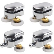 Resim Duş Kapısı Makarası, 14 Mm Cam Delikli Duş Kabini İçin 4 Çift Duş Kapısı Makarası 