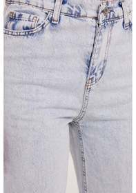 Resim Tudors Kadın Regular Fit Klasik Kesim Pamuklu Bol Paça Açık Mavi Jean Pantolon-39520 Açık Mavi 
