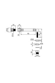 Resim yapıtaşı Yt324 Ø22 Küresel Uçlu L tipi Esnek Taharet çubuğu Rekorlu 90mm 
