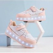 Resim Maoyaya Led Işıklı 4 Tekerlekli Paten Küçük Ayakkabısı - Çocuk Spor 1988 Pembe 38 Pembe Pembe 