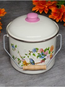 Resim ALEV EMAYE Kuş Desenli Bakraç Yoğurt Bakliyat Kavurma 26 Cm 9 Litre 