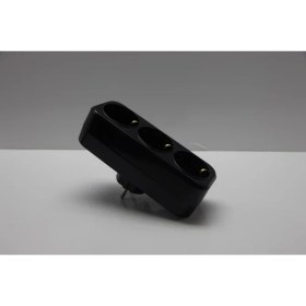 Resim Üçlü Golyat Fiş Priz Siyah Mutlusan 