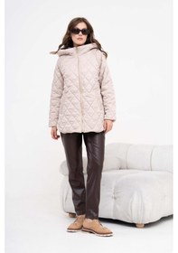 Resim FTZ Women Ftz Kadın Kapitone Kaban Beige 30966 Beige Bej 