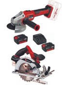Resim Einhell Te-cs 18/165/1 Daire Testere Axxio 18/125 Q Avuç Taşlama 2x4.0ah Akülü Set 
