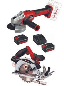 Resim Einhell Te-cs 18/165/1 Daire Testere Axxio 18/125 Q Avuç Taşlama 2x4.0ah Akülü Set 