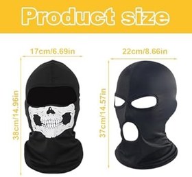 Resim WUSJCOF 2 adet hayalet maskesi, iskelet maskesi, motosiklet kar maskesi, kafatası yüz maskesi, cadılar bayramı tam yüz maskesi, erkek kafatası kayak maskesi, yaz nefes alabilir set, rüzgar geçirmez 