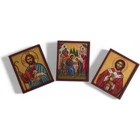 Resim İkona 3'lü Magnet İsa Mesih Kabartma Çerçeveli No 3 Karışık Renkli 