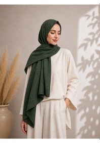 Resim Bilenler Dubai Jakar Şal Yeşil Kaymaz Yumuşak Ve Dökümlü Kumaş 