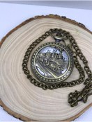 Resim GiralStore Kabartmalı Tren Desenli Köstekli Cep Saati Klasik Kemer Zincirli 