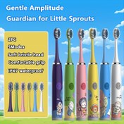 Resim 2 Adet Çocuk Elektrikli Diş Fırçası - Şarj Kablosu ve 2-6 Değiştirilebilir Fırça Başlığı ile, IPX7 Su Geçirmez, 5 Temizleme Modu (Yumuşak/Keskin), USB Güçlü, 3-15 Yaş Arası Çocuklar İçin, Yumuşak Kıllarla Nazik Diş Bakımı & Uzun Ömürlü Pil - Doğum Günü/Noel Hediyesi, Eğlenceli Tasarım, Çocuk Ağız Hijyeni, Yüksek Kaliteli Malzemeler, Tatil Hediyesi 