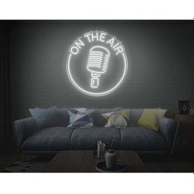 Resim Twins Led On The Air Yazılı Mikrofon Figürlü Neon Tabela Beyaz Model:model:36103366 Beyaz 