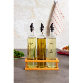 Resim Mediterian Mini Yağdanlık Seti, 250 ml, Su Geçirmez, Kayın Ağaçlı, 3'lü Paket, Renk: Sarı 