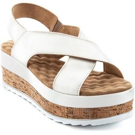 Resim Muya Yangi Anatomik Taban Taban Topuk Dikeni Kadın Sandalet Beyaz 
