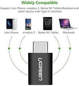 Resim Ugreen Micro USB to Type-C Dönüştürücü Adaptörü, Siyah 