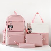 Resim Kadınlar için Şık & Dayanıklı Naylon Sırt Çantası Seti - Büyük Kapasiteli, Çok Fonksiyonlu Fermuarlı, Polyester Astarlı - Pembe, Mor, Mavi, Siyah Renklerde Mevcut 