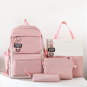 Resim Kadınlar için Şık & Dayanıklı Naylon Sırt Çantası Seti - Büyük Kapasiteli, Çok Fonksiyonlu Fermuarlı, Polyester Astarlı - Pembe, Mor, Mavi, Siyah Renklerde Mevcut 