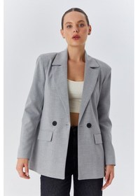 Resim Mixray 4516 Kadın Bezayağı Blazer Ceket Gri 