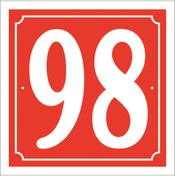 Resim YükselReklam 98 Numara Kapı Numarası 20x20 Cm, Bina, Apartman, Işyeri,villa Numarası 