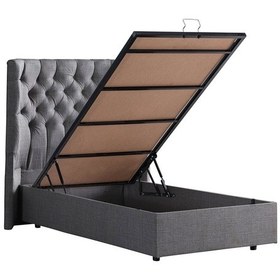 Resim Setaymobilya Baza, Matilda Tek Kişilik Baza + Başlık + Comfort Yatak, Gri 