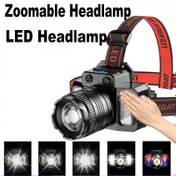 Resim Ayarlanabilir LED Baş Lambası ve Çift USB Şarj | Hareket Algılama + Kırmızı/Siyah Ergonomik Tasarım | Endüstriyel Çalışma, Gece Balıkçılığı ve Keşif için Aydınlatma 