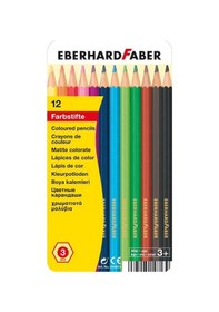 Resim Eberhard Faber Altıgen Kuruboya 3mm 12 Renk Metal Kutu 
