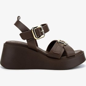 Resim Valmenti Kadın Hakiki Deri Kahverengi Topuklu Sandalet 312 6102 Bn Sndlt Y25 Kahve Dr Kahverengi 