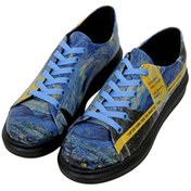 Resim Dogo Kadın Vegan Deri Lacivert Sneakers - Vincent Van Gogh The Starry Night Muse Tasarım 