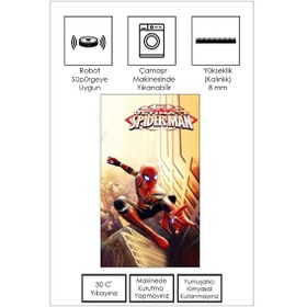 Resim West Home Makinede Yıkanabilir Kaymaz Taban Leke Tutmaz Süper Kahraman Desenli Çocuk Halısı Wh 521 Yellow Sarı 