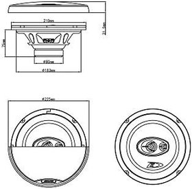 Resim Alpine SXE-2035S 8 Inch 20 cm Koaksiyel 3-Yollu Hoparlör Sistemi 