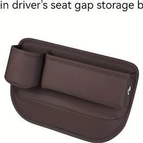 Resim Chuangyinshop Mocha Brown Ana Sürücü Universal Araç Koltuğu Arası Organizatörü Çok Fonksiyonlu Depolama Cebi Cüzdan Kartlık Telefon Tutucu 
