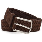 Resim Men's Brown Woven Leather Belt Derimod