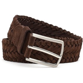 Resim Erkek Kahverengi Örgü Deri Kemer - Kahverengi / 130 