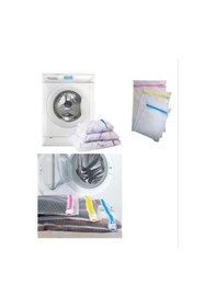 Resim 3&amp 39 Lü Çamaşır Yıkama Filesi Set Renkli Fermuarlı Pratik Çamaşır Yıkama Filesi Seti 3 Boy Renkli 