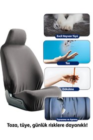 Resim Mirsepet Toyota Auris ile uyumlu oto koltuk kılıfı penye dokusu sayesinde aracınıza şıklık katar Gri 