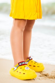 Resim Kiko Kids Printed Eva Plaj Havuz Okul Kreş Kız Çocuk Terlik Sarı 