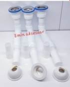 Resim Körüklü Lavabo Sifonu 3 Adet Ve 3 Adet Adaptör Conta Hediyeli 