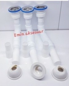 Resim Körüklü Lavabo Sifonu 3 Adet Ve 3 Adet Adaptör Conta Hediyeli 