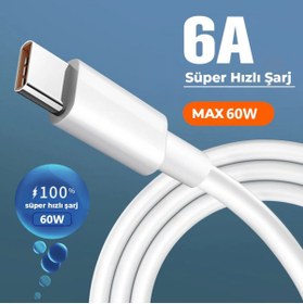 Resim schitec Nothing Phone (1) 6A 60W Type-C to Type-C 2Metre Süper Hızlı Data ve Şarj Kablosu 