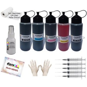 Resim Canon Mg7752 Mg7753 5X500 ML Uyumlu Mürekkep Seti Duruink 5 Renk 