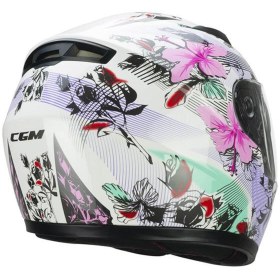 Resim CGM 265S LUCKY MUSIC ÇOCUK KAPALI MOTOSİKLET KASKI Beyaz-Pembe / YS 