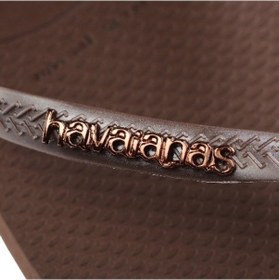 Resim Havaianas Slim Logo Metallic Kadın Parmak Arası Terlik - Kahverengi 4119875 0727 