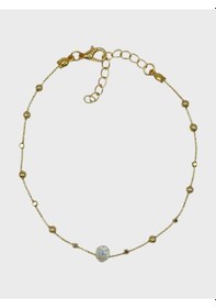 Resim Arnes Jewelry Çelik Zirkon Taşlı Damla Dorikalı Halhal Ar592nes Gold 