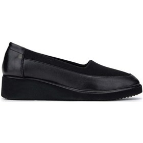 Resim Tamer Tanca Kadın Hakiki Deri Siyah Casual Ayakkabı 824 171 Bn Ayk Y24 Syh Dr/syh Strec Siyah 