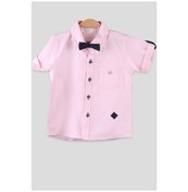 Resim Breeze Erkek Bebek Gömlek Papyonlu Çapalı Pembe (6 Ay) Pembe|6 Ay 