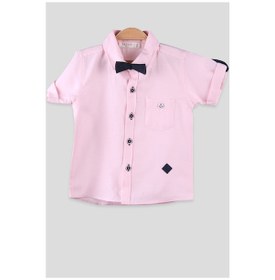 Resim Breeze Erkek Bebek Gömlek Papyonlu Çapalı Pembe (6 Ay) Pembe|6 Ay 