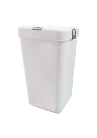 Resim Gümüş Tekli Dokunmatik Çamaşır Sepeti Çöp Kovası Temizlik Kovası Kirli Sepet 40 Litre-mt008 Beyaz 