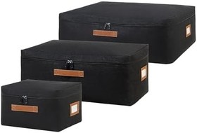 Resim Ocean Home Textile 3'lü Siyah Renk Jüt Hurç Set 30 x 22 x 18/52 x 28 x 21/62 x 46 x 22 cm 