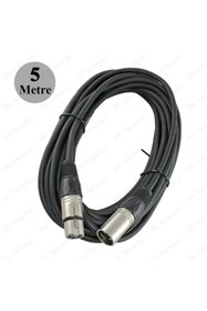 Resim BK Teknoloji 3 Pin XLR Dişi-Erkek Mikrofon Mikser Ses Uzatma Kablosu - 5 Metre 