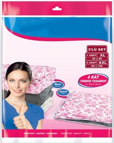 Resim Vakumlu Hurç 3lü Set 2 Adet 80x100 1 Adet 55x90 Cm Şeffaf 